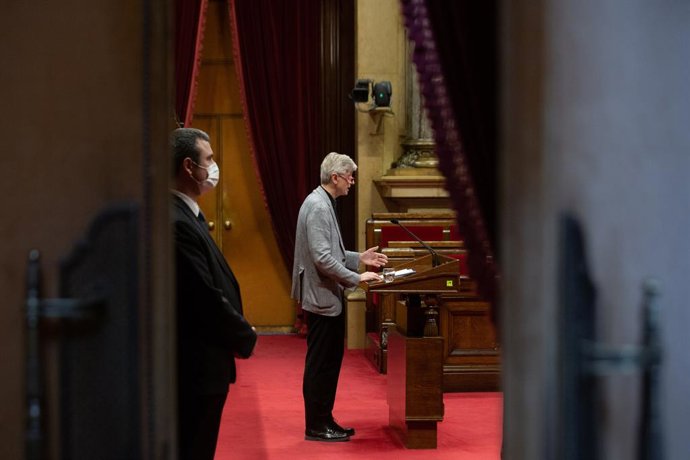 El conseller de Salut de la Generalitat, Josep Maria Argimon, en el ple del Parlament