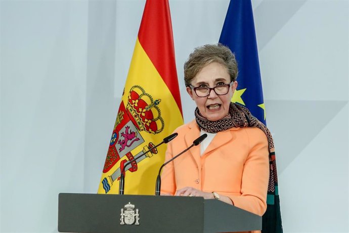 Archivo - La secretaria de Estado y directora del Centro Nacional de Inteligencia, Paz Esteban, interviene en un acto en Moncloa