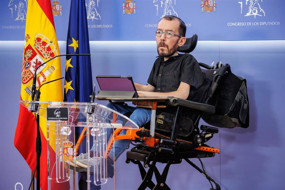 El portavoz de Unidas Podemos en el Congreso, Pablo Echenique. ARCHIVO.