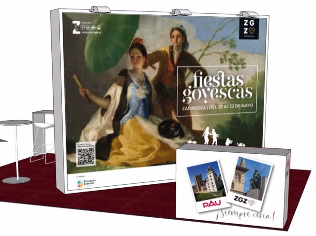 Goya y la ciudad francesa de Pau protagonizan el stand de Zaragoza Turismo en Aratur 2022.