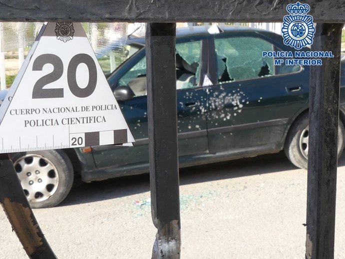 Vehículo con impactos de bala