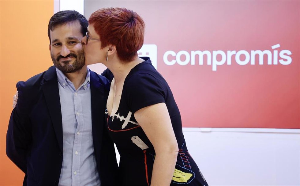 Vicent Marz y gueda Micó en la rueda de prensa donde el conseller ha explicado su decisión de dejar el Gobierno valenciano