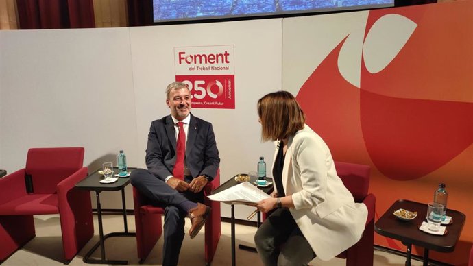 El primer teniente de alcalde, Jaume Collboni, en la conferencia 'Un pacto para las infraestructuras metropolitanas necesarias para el crecimiento económico y la inclusión social', organizada por ReThink BCN