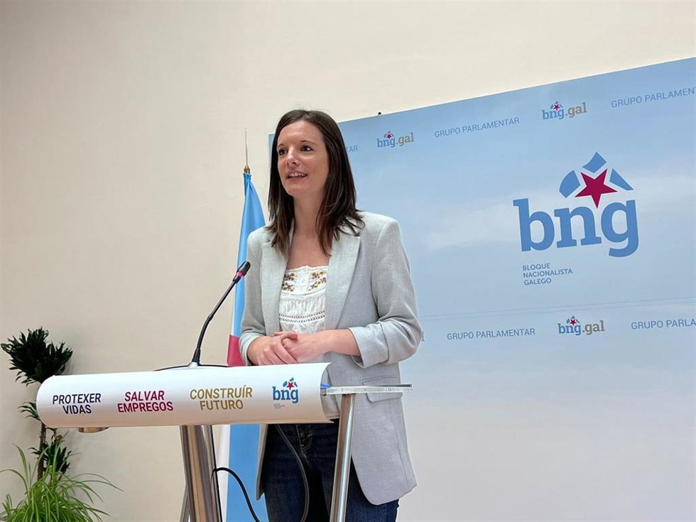 La viceportavoz del BNG, Olalla Rodil, en rueda de prensa