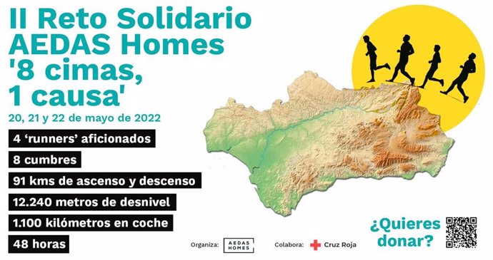 Aedas Homes impulsa el II Reto Solidario '8 cimas, 1 causa' a favor de Cruz Roja para los niños hospitalizados.