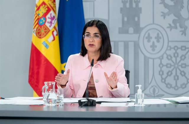 La ministra de Sanidad, Carolina Darias, comparece en rueda de prensa para informar de lo tratado en el Consejo Interterritorial del Sistema Nacional de Salud, en el Complejo de la Moncloa, a 11 de mayo de 2022, en Madrid (España). El gobierno presenta a 