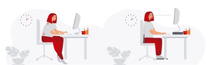 Una buena postura es clave para el rendimiento en los estudios.