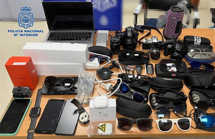 Imagen de los efectos robados y que han sido recuperados por la Policía Nacional