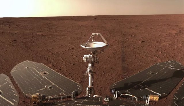 Rover Zhurong antes de su despliegue en Utopia Planitia