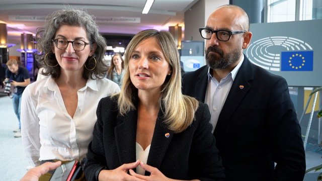 La coordinadora autonómica de Cs Baleares y portavoz parlamentaria, Patricia Guasp, ofrece declaraciones a los medios en Bruselas.