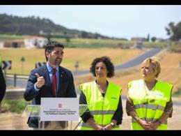El conseller Jordi Puigneró en una visita de obras en la L-902 entre Almacelles y Almenar (Lleida)