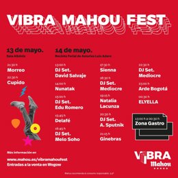 Cartel del Festival Vibra Mahou Fest en Gijón.