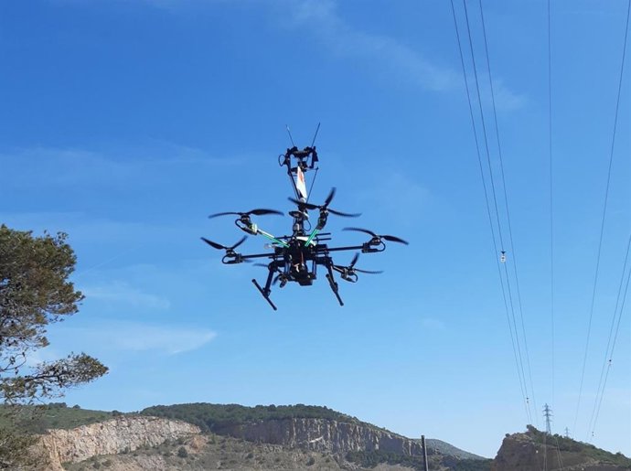 Dron con el que se han colocado las balizas.