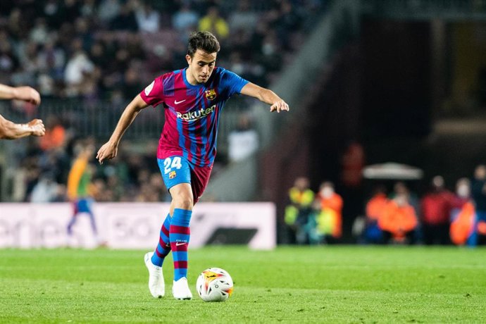 El jugador del FC Barcelona Eric Garcia en un partido de LaLiga Santander 2021/22 en el Camp Nou