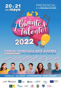 Cartel del evento ¡Cuánto Talento! que tendrá lugar los días 20 y 21 de mayo en la Alameda de Colón de Las Palmas de Gran Canaria