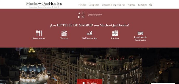 La Asociación Empresarial Hotelera de Madrid (AEHM) lanza la web 'Mucho+QueHoteles