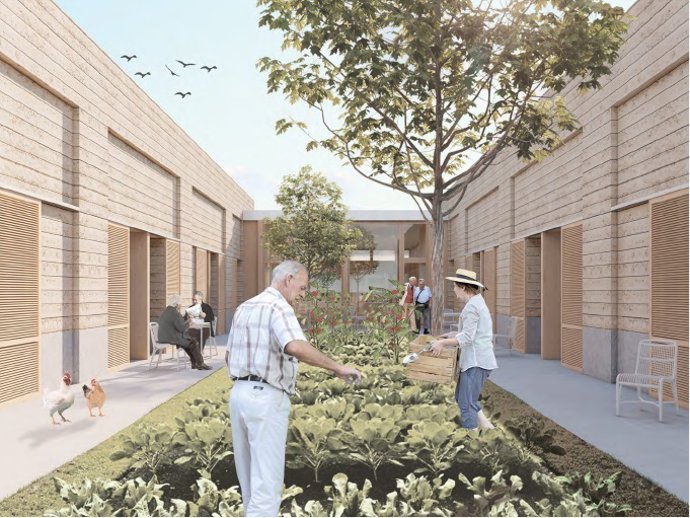 Propuesta 'A peu pla' para la residencia pública de Bunyola, en Mallorca.