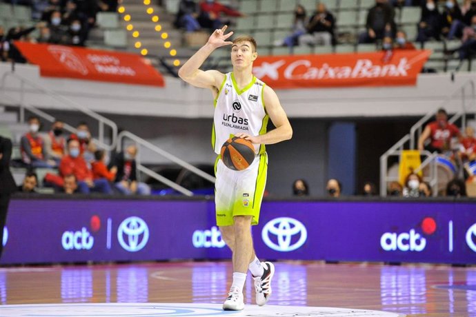 El base esloveno del Urbas Fuenlabrada, Ziga Samar, durante un partido