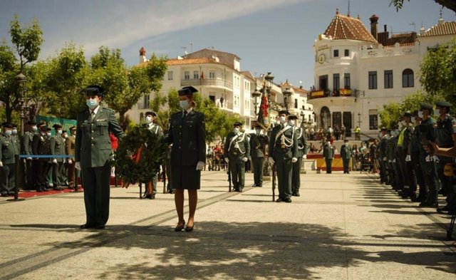 Acto del 178 aniversario de la Guardia Civil en Aracena (Huelva).