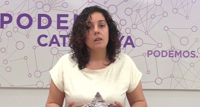 La líder de Podem Catalunya, Conchi Abellán, en el Consell Ciutadà Autonòmic