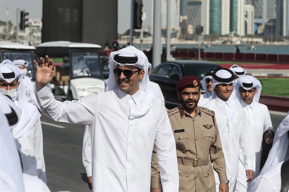 Archivo - El emir de Qatar Tamim bin Hamad al Thani