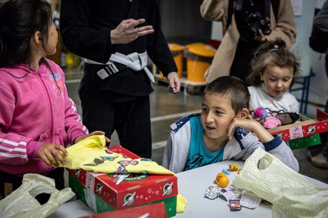 Niños en un refugio de Zaporiyia 