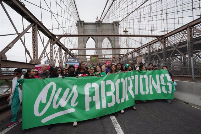 Manifestación por el derecho al aborto en Nueva York