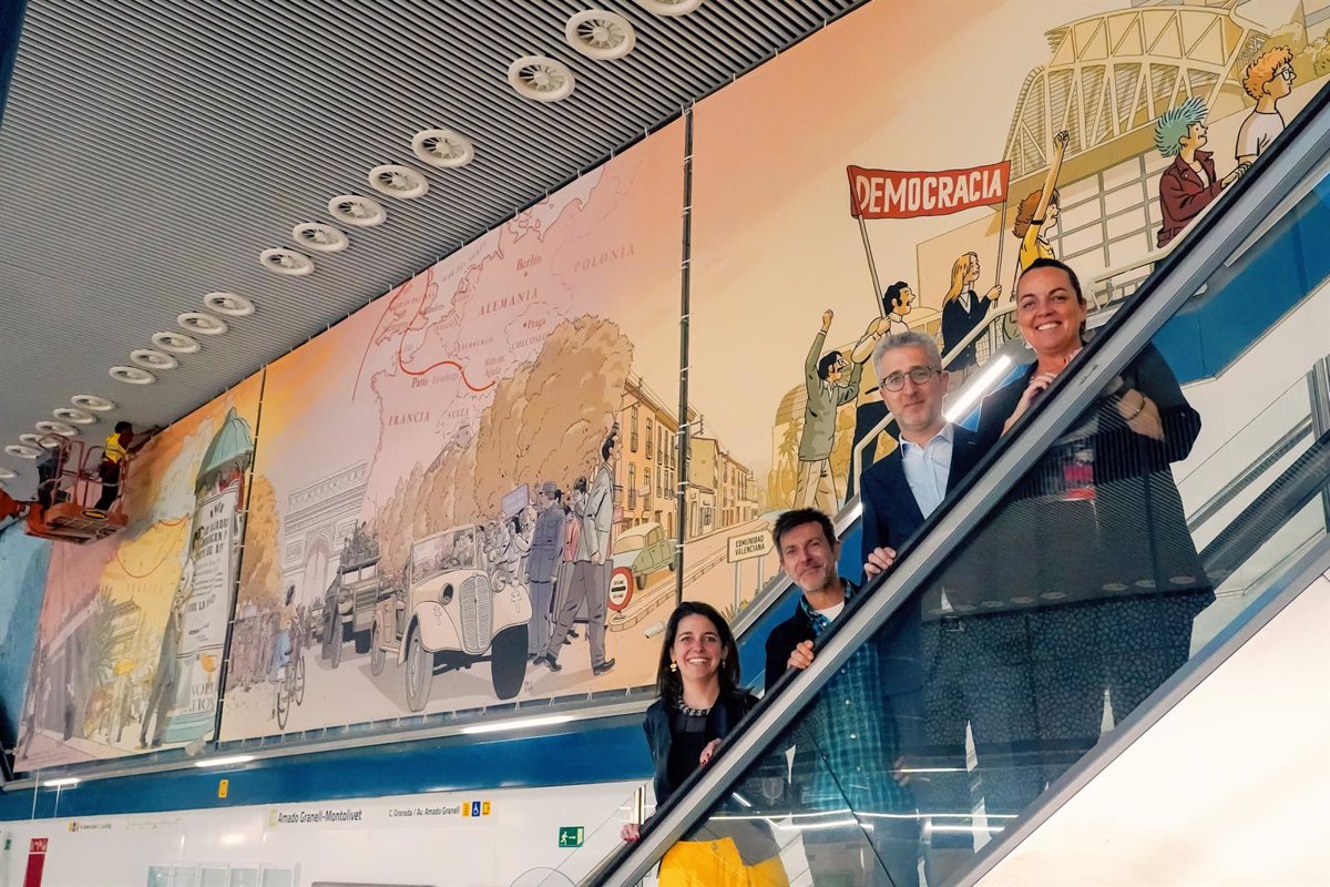 Un mural de gran formato de Paco Roca recuerda la memoria de Amado