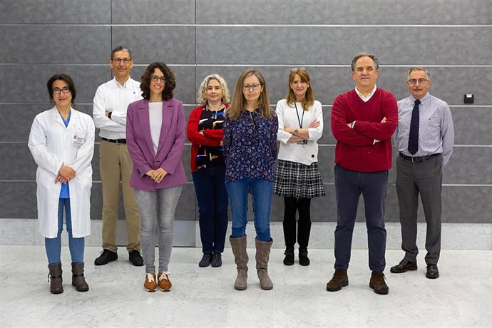 Esther Muñoz, José Antonio Rodríguez, Carmen Roncal, Arantxa González, Susana Ravassa, Josune Orbe, Leopoldo Fernández, José Antonio Páramo, investigadores del Cima Universidad de Navarra y del Hospital Universitario de Navarra.