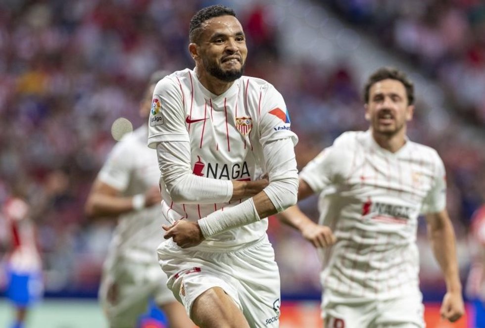 En-Nesyri celebra el gol del empate frente al Atlético de Madrid