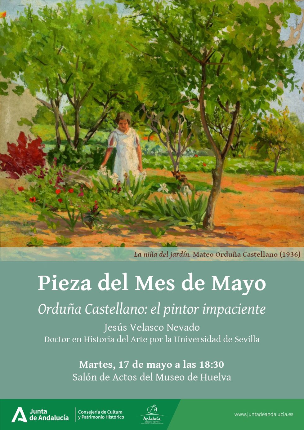 Cartel de la conferencia en el Museo de Huelva.