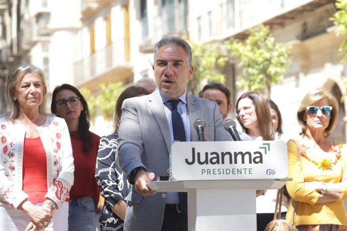 El presidente del PP de Málaga, candidato a las elecciones del 19 de junio y coordinador general del PP, Elías Bendodo, presenta a los candidatos por Málaga a los comicios regionales