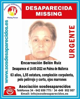 Encarnación Belén Ruiz, desaparecida este sábado en Palma.