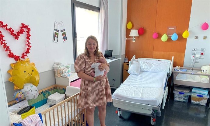Un bebé nacido en el Hospital de la Orden de San Juan de Dios en Palma de Mallorca.