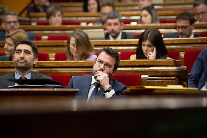 El president de la Generalitat, Pere Aragons, i el vicepresident Puigneró