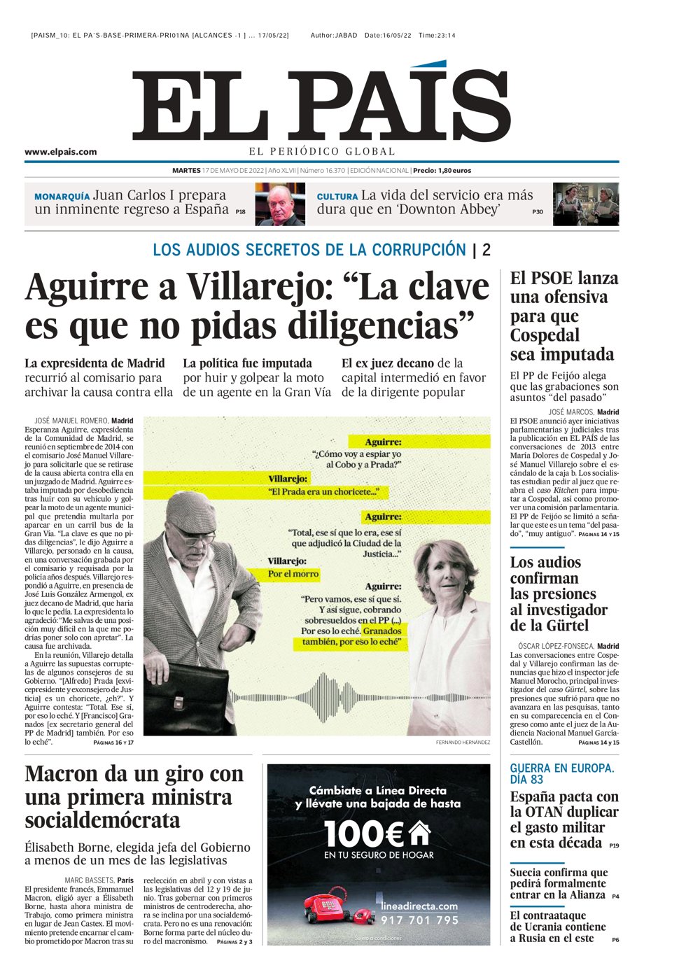 Portada de EL PAÍS