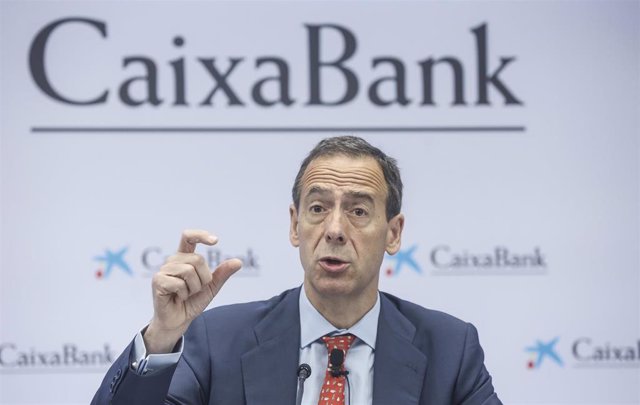 El consejero delegado de CaixaBank, Gonzalo Gortázar, en la presentación de los resultados del primer trimestre de 2022