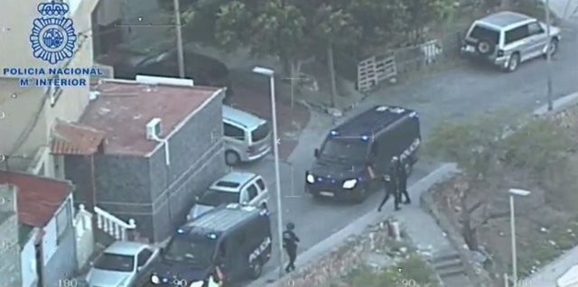 Imagen aérea de la actuación policial.