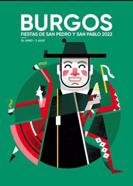 El cartel ganador para promocionar las Fiestas de San Pedro y San Pablo de Burgos.