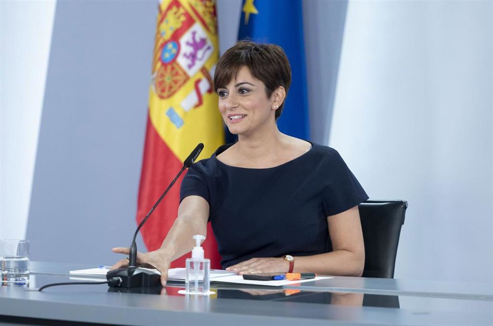La ministra y portavoz del Gobierno, Isabel Rodríguez, en una rueda de prensa posterior al Consejo de Ministros del pasado 13 de mayo de 2022