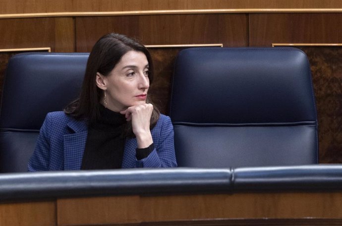 La ministra de Justicia, Pilar Llop, en una sesión plenaria, en el Congreso de los Diputados, a 27 de abril de 2022, en Madrid (España).