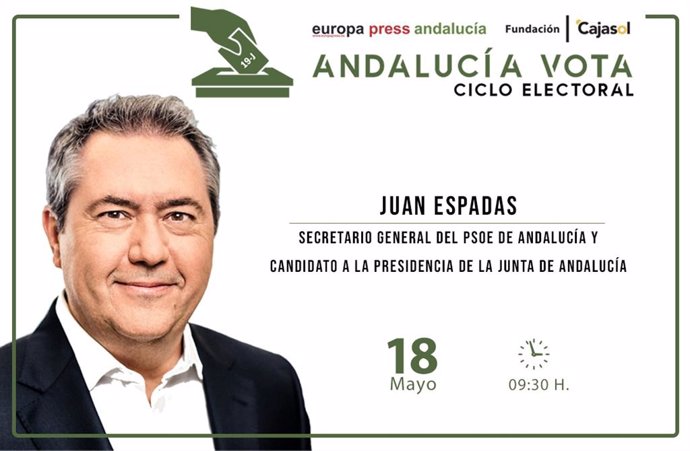 Juan Espadas (PSOE-A) abre este miércoles el ciclo de encuentros de Europa Press con los candidatos a la Presidencia de la Junta