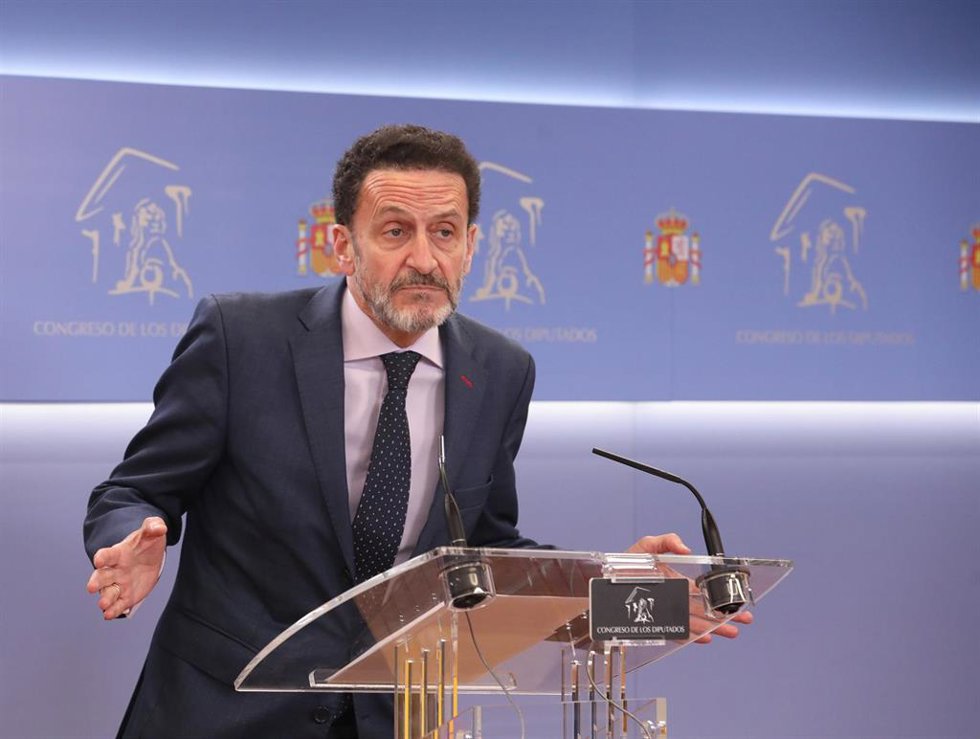 El portavoz adjunto de Ciudadanos en el Congreso, Edmundo Bal, este martes en rueda de prensa en el Congreso. 