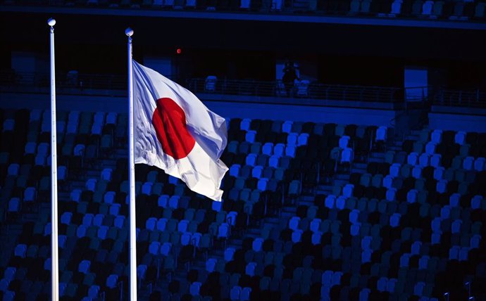 Archivo - 24 August 2021, Japan, Tokyo: The national flag of Japan can be seen during the opening ceremony of the Tokyo 2020 Paralympic Games at Olympic Stadium. Photo: Rob Walbers/BELGA/dpa