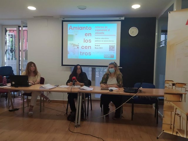 CCOO Madrid presenta un informe sobre la presencia de amianto en centros educativos de la región.