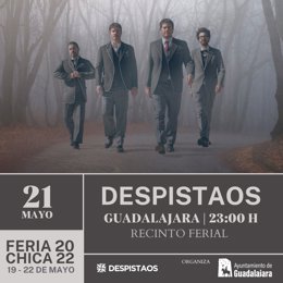 Cartel del concierto de Despistaos en Guadalajara.