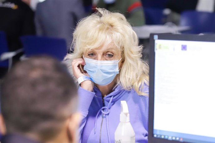 Interior del centro de refugiados habilitado para la recepción, atención y derivación de ciudadanos ucranianos que huyen de la invasión rusa de Ucrania