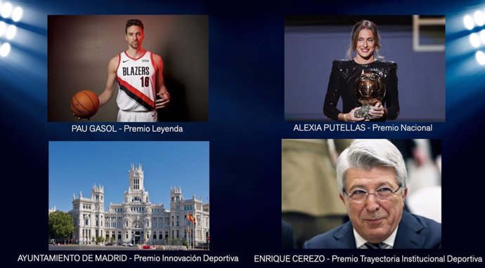 Pau Gasol, Alexia Putellas, Enrique Cerezo y el Ayuntamiento de Madrid serán los premiados en la gala de la tercera edición del ISDE Sports Covention en Madrid.