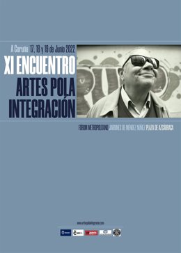 Cartel del encuentro Artes pola Integración.
