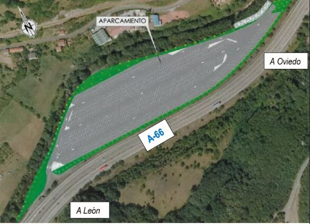 Archivo - Proyecto de aparcamiento de emergencia de vialidad invernal para vehículos pesados en el punto kilométrico 56 de la autovía A-66 en Lena.
